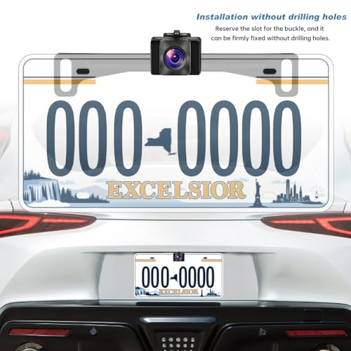 2 Pcs Car Rear View Camera License Plate Bracket, Backup Camera Mount
