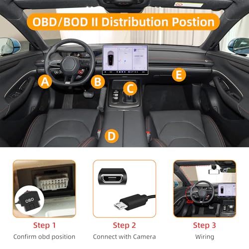GELRHONR OBD Power Cable for Dash Camera, Micro USB OBD2 Dashcam Hardwire Kit with 24 Hours Surveillance and Acc 2 Mode 12-24 V to 5V/3A 11.5FT, for EV Hybrid Fuel Vehicles(Straight Micro USB Black) - color: Straight Micro USB Black