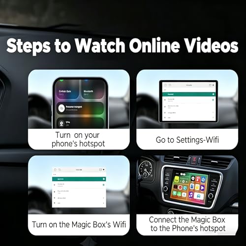 3-in-1 Wireless CarPlay & Android Auto Adapter Magic Video Box Stream for Netflix YouTube TikTok with USB Drive Plug Play for Wired CarPlay Android Auto Cars