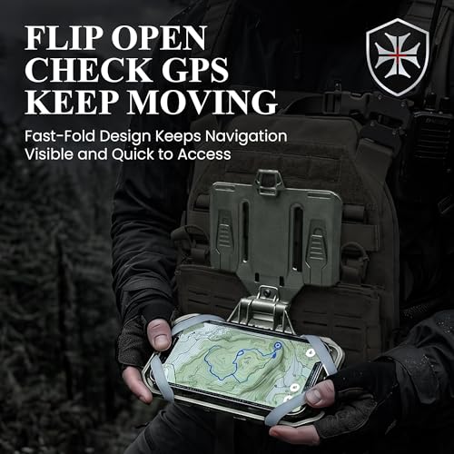 Pathfinder Universal MOLLE Phone, Navigation and GPS Rig – Folding Tactical Phone Holder for Tactical Vests, Chest Rigs, and Backpacks, Fits Devices 3.5" to 6.75" - Ranger Green - color: Ranger Green