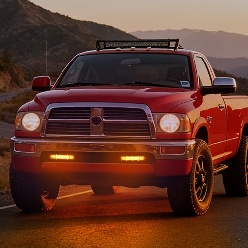 Nilight Slim LED Light Bar 2 PCS Amber 7 Inch Single Row 16LEDs - color: Amber 7Inch 16LED 2Pcs