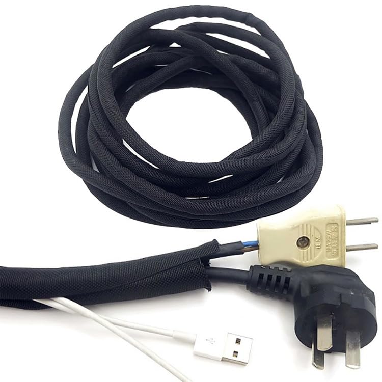 Split Mesh Cord Sleeve Loom Tubing Cable Cover Braided Cable Management Auto Protective Wire Harness Wrap Self Wrapping Woven 3/16"-35ft - size: 3/16"-35ft