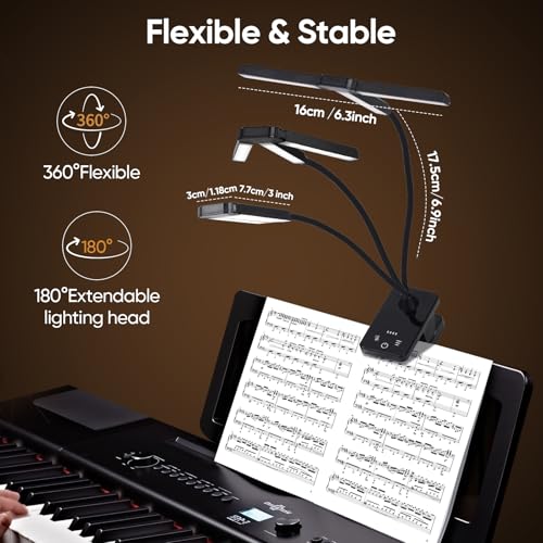 Music Stand Light Clip On: Rechargeable Type-C Touch Folding Piano Lights