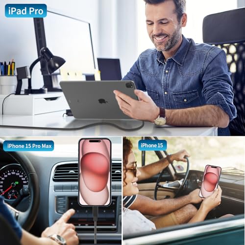 Apple MFi Certified iPhone 17 Car Charger 90W USB-C Fast Car Phone Charger - color: Titanium Black