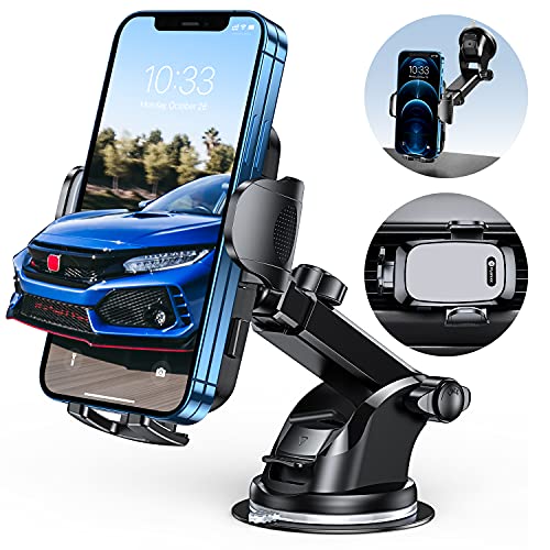 [2025 Stable Nano Suction Cup Phone Mount for Car Universal Hands-Free Suction Cell Phone Holder for Car Dashboard Air Vent Car Phone Holder Mount for Samsung iPhone 16 15 14 Plus Pro Max - size: Dash+Vent+Windshield
