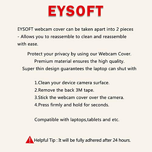 Webcam Cover, Webcam Cover Slide Compatible for Laptop, Desktop, PC, MacBook Pro, iMac, Mac mini, iPad Pro, Smartphone,Protect Your Privacy and Security,Strong Adhesive (Black)