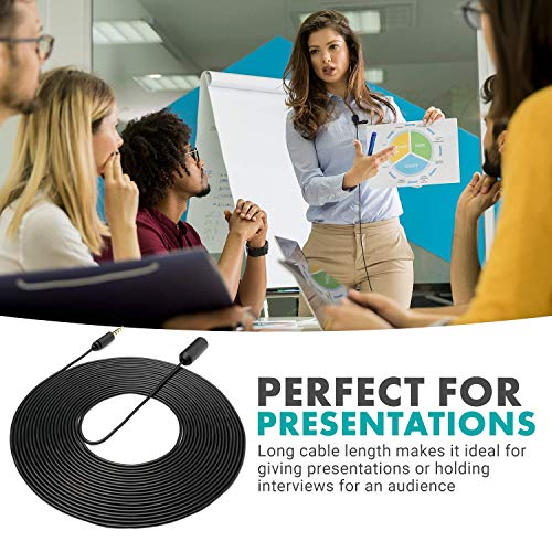 Movo PM10EC6 3.5mm Mic Extension Cord 20 Ft - Male to Female 3.5mm TRRS Microphone Cable - Aux Cord for iPhone, Android TRRS Extension Cable for Lav Mics