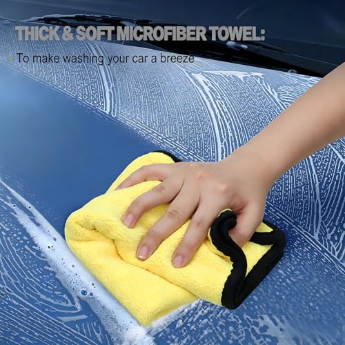 12Pcs Car Wash Kit, 62'' Car Wash Brush with Long Handle Microfiber Carwash Brush Mop Mitt Kit Car Car Washing Supplies Cleaning Kit for Cars RV SUV Truck Boat - color: Gray