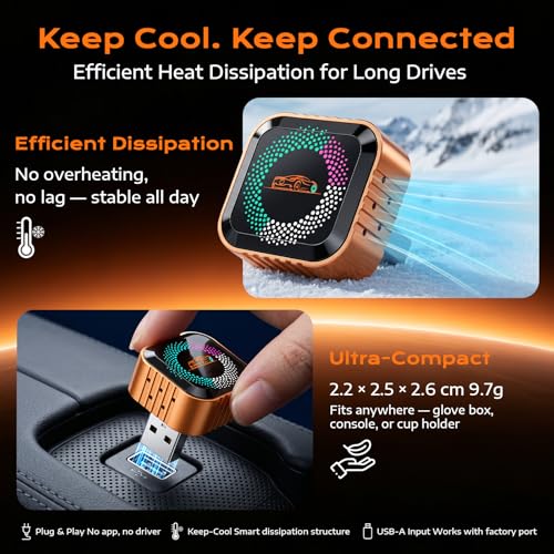 4-in-1 Wireless CarPlay Adapter with Screen Mirroring, Plug & Play No App