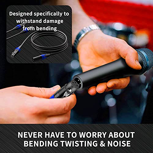 XLR Cables, Microphone Cables 3ft 2 Pack, Heavy Duty Balanced XLR - size: 3 Ft 2 Pack