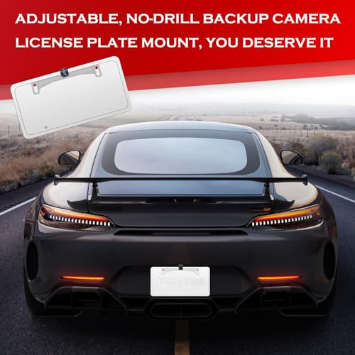 2PCS Car Backup Camera License Plate Mount,170° Adjustable Car License Plate Camera Mount No Drilling Required,Non-damaging Cars Back Up Cameras Licenses Plates Mounts