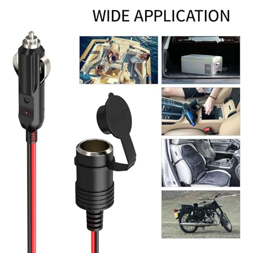 ELFCULB Male to Female Cigarette Lighter Cable 14AWG 20FT for RV - color: CIG to PLUG, size: 20FT