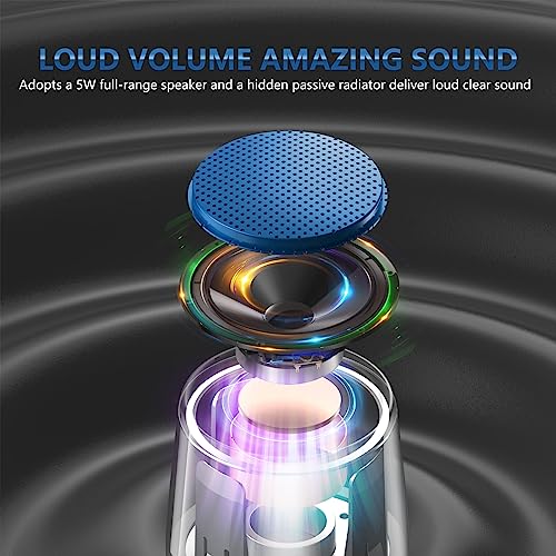 INSMY Small Bluetooth Speaker, Waterproof Mini Portable Wireless Speakers - color: Blue