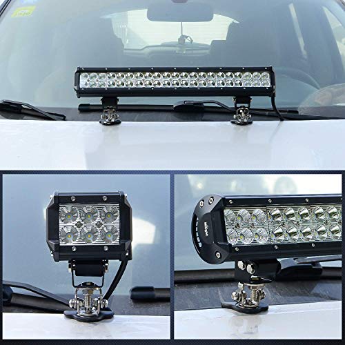 Nilight 2PCS Universal Adjustable LED Pod Light Mount Brackets - color: Silver-2