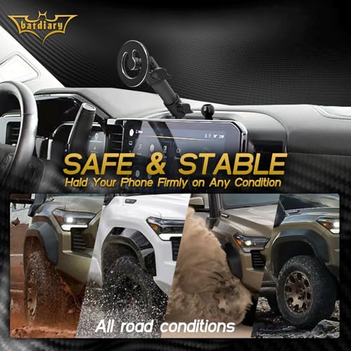 2024 2025 Silverado 1500 Magnetic Phone Mount Compatible with 2022 2023 2024 2025 Chevy Silverado GMC Sierra Accessories Metal Cell Phone Holder Dash Platform Mount(No-Drill Installation) - style: V4