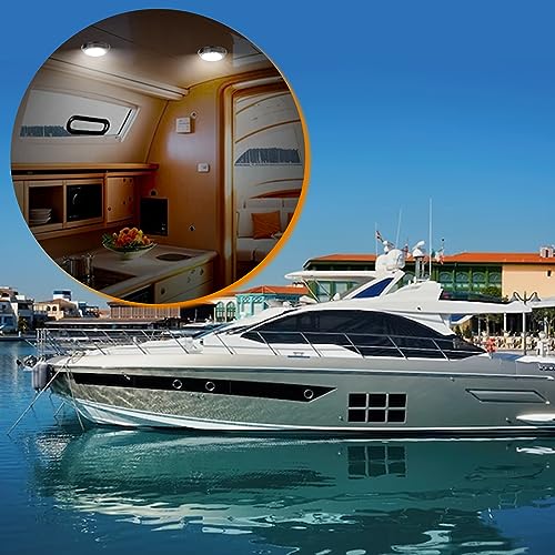 RVZONE 12V Marine Boat Dome Light,7" Stainless Steel LED Cabin Light - size: 7 Inch Stainless Steel Base/White & Red Light