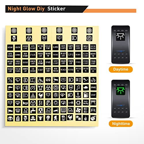 Nilight-90111F 6 Gang Aluminum Rocker Switch Panel Toggle Dash 5 Pin ON/Off Pre-Wired Rocker Switch Blue Backlit Switch for Automotive Car Marine Boat RV,2 Years Warranty - color: Blue, size: 6 Gang