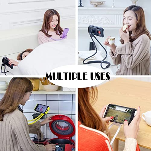 Chapter Seven Universal Smart Mobile Phone Stand,Hanging on Neck Cell Phone Mount Holder, Flexible Lazy Bracket DIY Free Rotating for Multiple Functions (Black) (Pink) - color: Pink