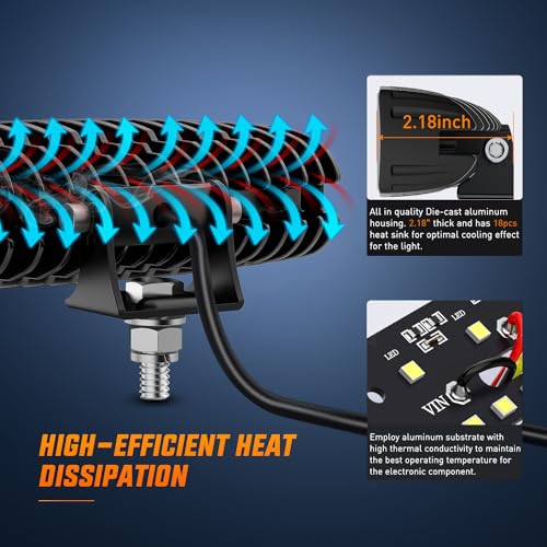 Nilight LED Pods 2PCS 6 Inch 60W Flood Spot Beam Combo Light Bar Driving Fog Off Road Lighting 12V 24V for Trucks UTV ATV Marine Boat Golf Cart Trailer - color: 60W Led Pods 2Pcs White