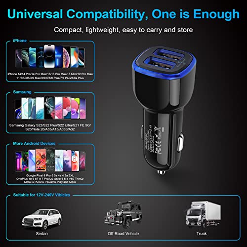 Car Charger, 2.4A 12W 2 Pack Mini Dual Port USB Car Charger Adapter Plug