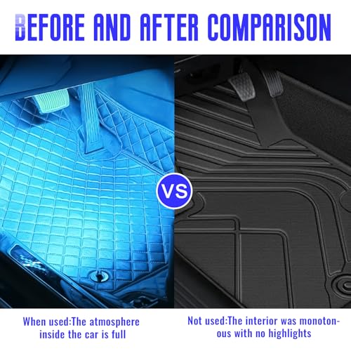 2 PCS Car LED Lights Interior Wireless, Super Bright Auto Interior Ambient Light with 6 Bright LED Lamp Beads, Portable USB Rechargeable Car Led Night Light for Vehicle Decor(Ice Blue)