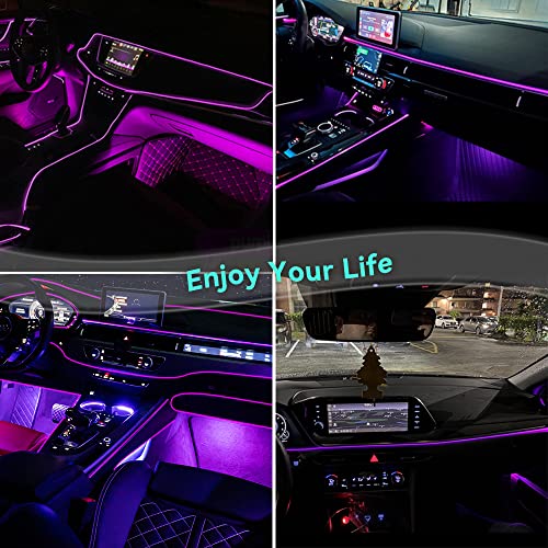 Keiurot Purple EL Wire Neon Light, 16FT USB 5V for Car Interior Trim - color: Purple