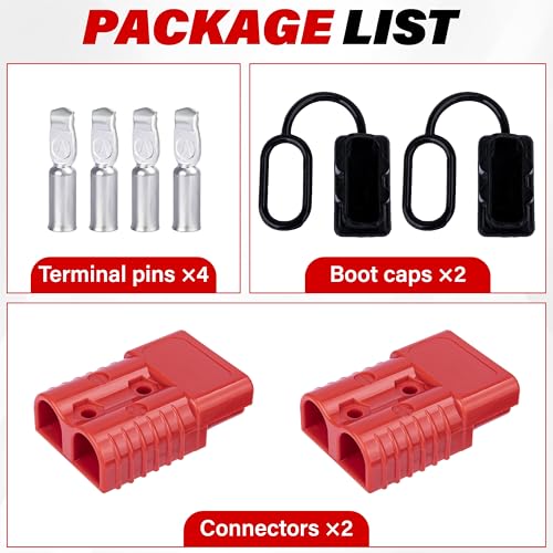 BFXM 2Pack 50 Amp Battery Quick Connect Compatible with Anderson Connector - color: 50Amp*2