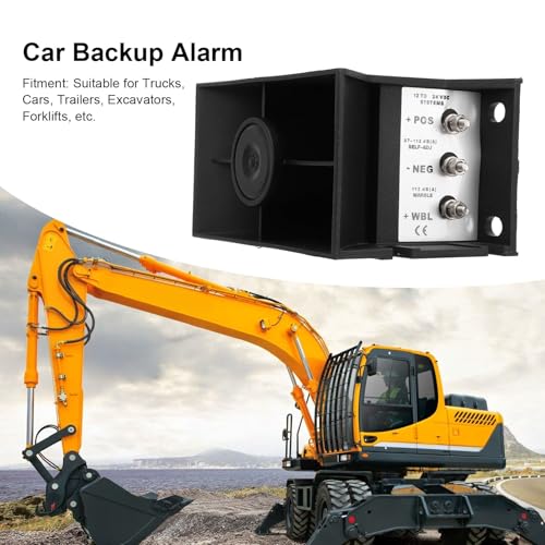 Car Backup Alarm, Truck Backup Horn, 3 Adjustable Sounds, Universal Mounting Bracket, for Trucks, Cars, Excavators, Drivers, Construction Workers