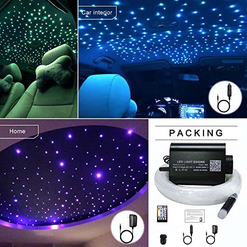 AZIMOM LED Bluetooth 16W RGBW Fiber Optic Light Star Ceiling Kits 150pcs 0.03in 6.5ft Sensor Music Mode Remote/APP Control Car Use Home Headliner Lighting Decoration - size: 150pcs*0.03in*6.5ft