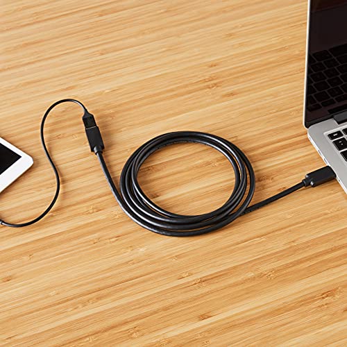 Amazon Basics USB 3.0 Extension Cable, A-Male to A-Female, 4.8Gbps High-Speed, Gold-Plated Connectors, 6.5 Foot, Black - size: 6.5 Feet
