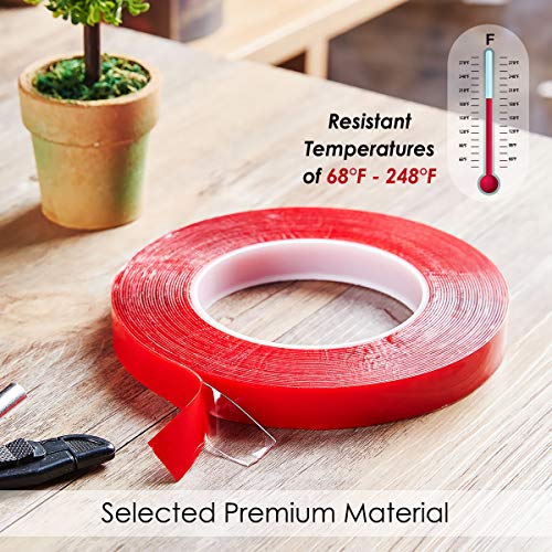 Jackwood 33 Feet Acrylic Double Sided Heavy Duty Mounting Tape (Pack of 3) Weatherproof for Outdoor & Indoor, Holds Heavy Stuff in Cold & Hot Condition, Removable & Residue-Free (0.6inch) - size: 0.6" Width