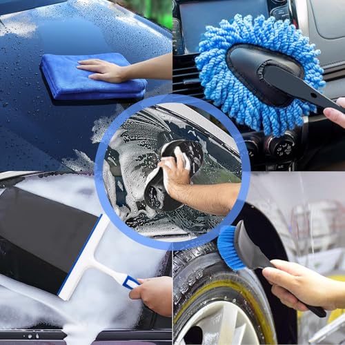 Car Wash Kit with Foam Gun, Bucket and Cleaning Tool, Car Washing Kit - size: XXL-26
