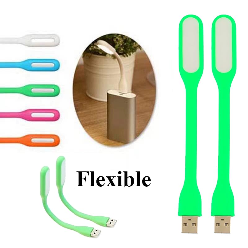 Mini Flexible Light, Portable USB Led Reading Night Lamp for PC Laptop Computer Notebook Power Bank - 2 Pack (Green) - color: Green