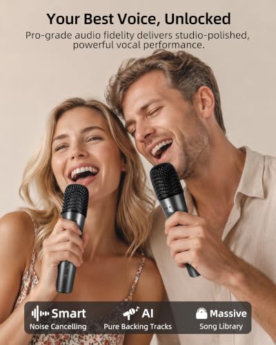 OTIC AI Karaoke Microphone, Multifunctional Portable Karaoke Machine - color: Metallic
