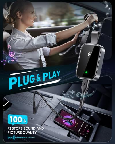 High Tech Wireless CarPlay Adapter for Apple-Super Mini Edition | Easy to Upgrade Wired Car Play to Wireless | Latency-Free in-Dash Navigation GPS Dongle for iPhone iOS 10+(Silver Black) - color: Silver Black