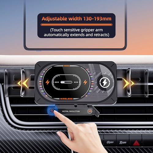 Car Phone Holder Wireless Charger,15W Dual Coil Car Mount with Auto Clamping,360° Rotation Anti-Shake for and one Key Release,Air Vent Car Mount for iPhone,Samsung Galaxy Z Fold,Pixel Series - color: Silver