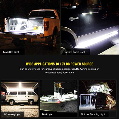 Nilight - TR-05 2PCS 60 Inch 180 LEDs Bed Strip Kit with Waterproof on/Off Switch Blade Fuse 2-Way Splitter Extension Cable for Cargo, Pickup Truck, SUV, RV, Boat , 2 Years Warranty - color: Truck Bed Light Strip