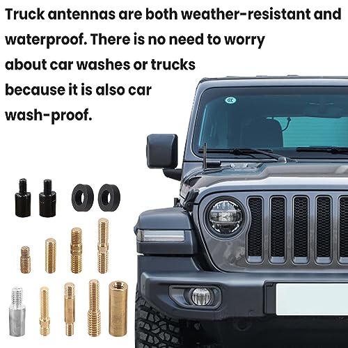 BESULEN 4.7 Inch Car Short Antenna, American Flag Design, Black - color: Black, size: 4.7 Inch