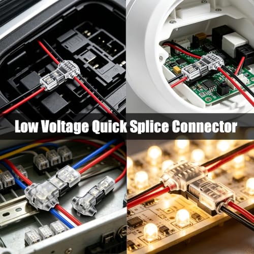 T Tap 와이어 커넥터, 10팩 3방향 2핀 납땜 없음, LED 22-20 AWG용 - size: 3 Way 2 Pin (T2)