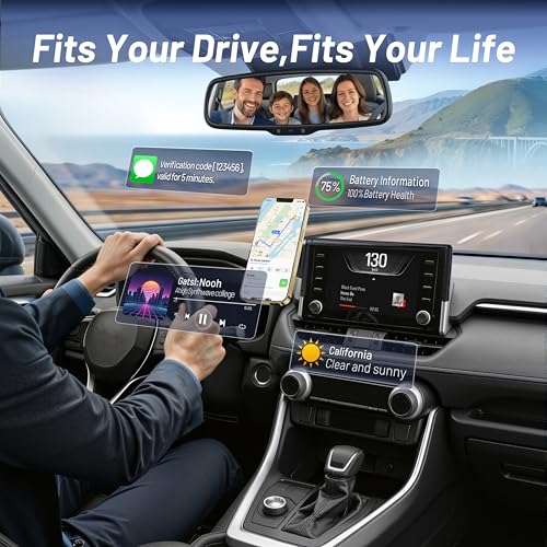 Phone Holder for Toyota RAV4 2019-2025 7"/8" Screen, Custom Fit Screen Mount, 15W Wireless Charging, MagSafe Magnetic Phone Holder for iPhone & Android, 360° Adjustable Hands-Free Navigation Stand - size: Toyota RAV4 | 2019-2025