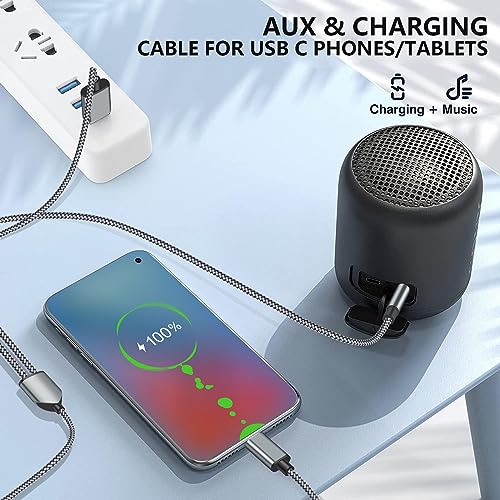 USB C to 3.5mm Aux Audio Cable with Charging, 2 in 1 USB C to 3.5mm Car Stereo Headset Audio Cable with PD 18W Charging Compatible with iPhone 17/16, Samsung Galaxy S26/S25/S24/S23+, Google Pixel 10 9 - color: Gray
