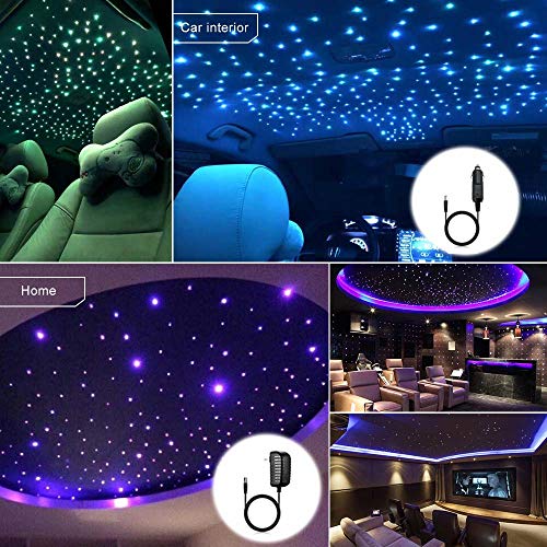 AZIMOM Bluetooth 20w Upgraded Fiber Optic Lights Twinkle Star Ceiling Lighting Kits 700pcs*0.03in*9.8ft Fiber Strands Dual Port RGBW Sound Remote Control Light Source Home Indoor Car Ceiling Décor - size: Star+700pcs*0.03in*9.8ft