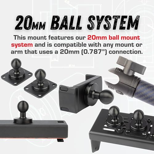 Bulletpoint Metal Dash Mount Phone Holder Compatible with 2015-2020 Ford F150 & 2017-2022 F250/F350 Super Duty - Dual 20mm Ball Dash F150 Phone Mount (Spring-Loaded) - style: Spring-Loaded