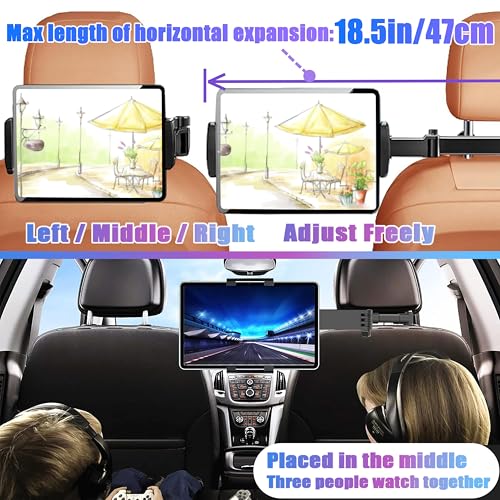 2026 Car Headrest Tablet Holder 2 Pack, (3 in 1 Extension Arm) - size: 2 PACK-5.3-10.6"