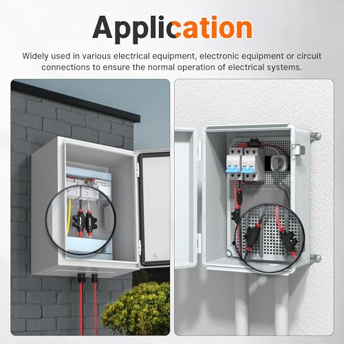 Joinfworld 2 Port Inline Splice Connector 2-14 AWG Aluminum to Copper Wire Connectors Insulated Wire Connectors Inline Splice Connector with 5/32" Slotted Allen Hex - 6 Pack - size: 2-14 AWG
