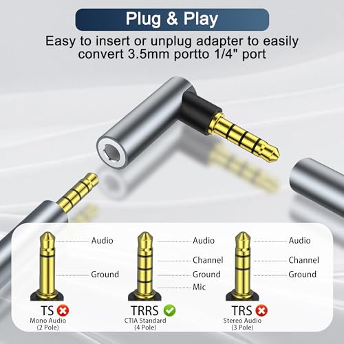 3 Pack Angle 3.5mm Male to Female Audio Adapter,90 Degree Right Angle 3.5mm 1/8" TRRS Stereo Jack Coupler Gold Plated Connectors, for Mobile Phones,Tablets,Car Audio,Speakers (Angle M to F) - style: Angle M to F