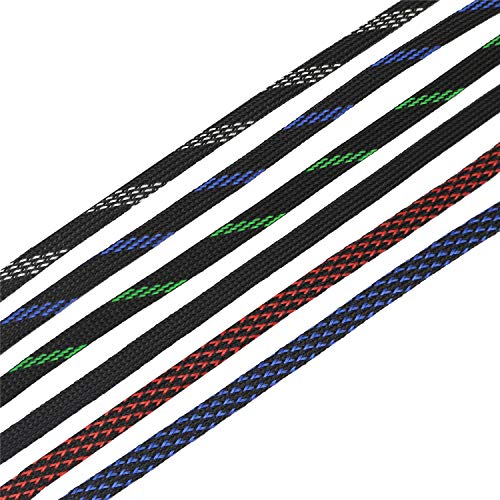 30ft PET Expandable Sleeving Wire Cable Sleeve (1/3", Green&Black) - color: Green&Black, size: 1/3"