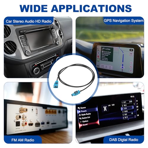 uxcell 2Pcs Antenna Extension Cable, 3.3ft/1m Longer Fakra-Z Male to Fakra-Z Female RF Coax Cable for Car Stereo Head Unit GPS Navigation FM AM Radio RG174 - size: 3.3ft/1m