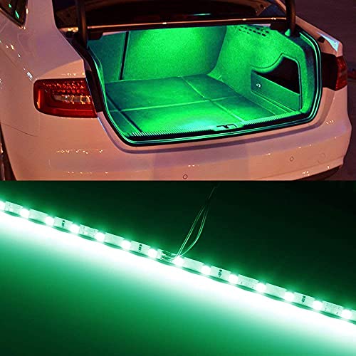 iJDMTOY 18-SMD-5050 LED Strip Light Compatible with Car Trunk Cargo Area or Interior Illumination, Emerald Green - style: Emerald Green