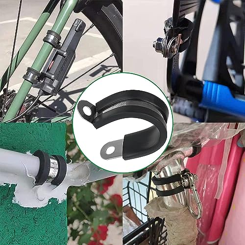 OURU 1-1/4 Inch Cable Clamps, Rubber Coated Insulated Clamps, 50pcs, 32mm - size: 50 PCS - 1-1/4 Inch